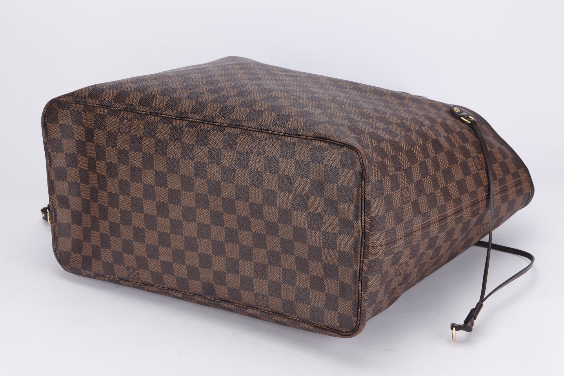 LOUIS VUITTON NEVERFULL ( ) GM SIZE DAMIER EBÈNE CANVAS GOLD HARDWARE, NO DUST COVER Tote