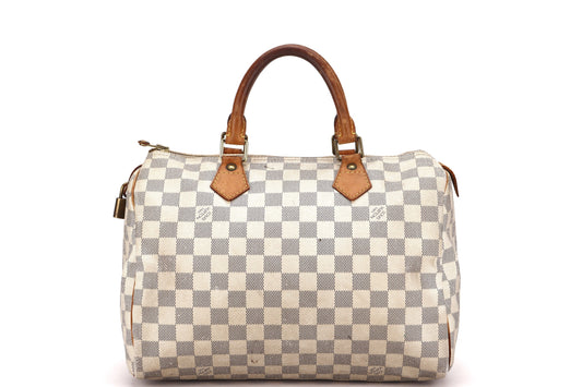 LOUIS VUITTON ( ) DAMIER AZUR CANVAS GOLD HARDWARE, WITH LOCK, NO KEYS & DUST COVER Handbag