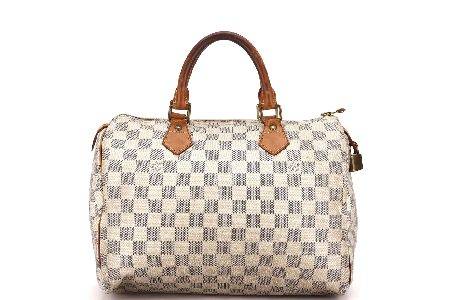 LOUIS VUITTON ( ) DAMIER AZUR CANVAS GOLD HARDWARE, WITH LOCK, NO KEYS & DUST COVER Handbag