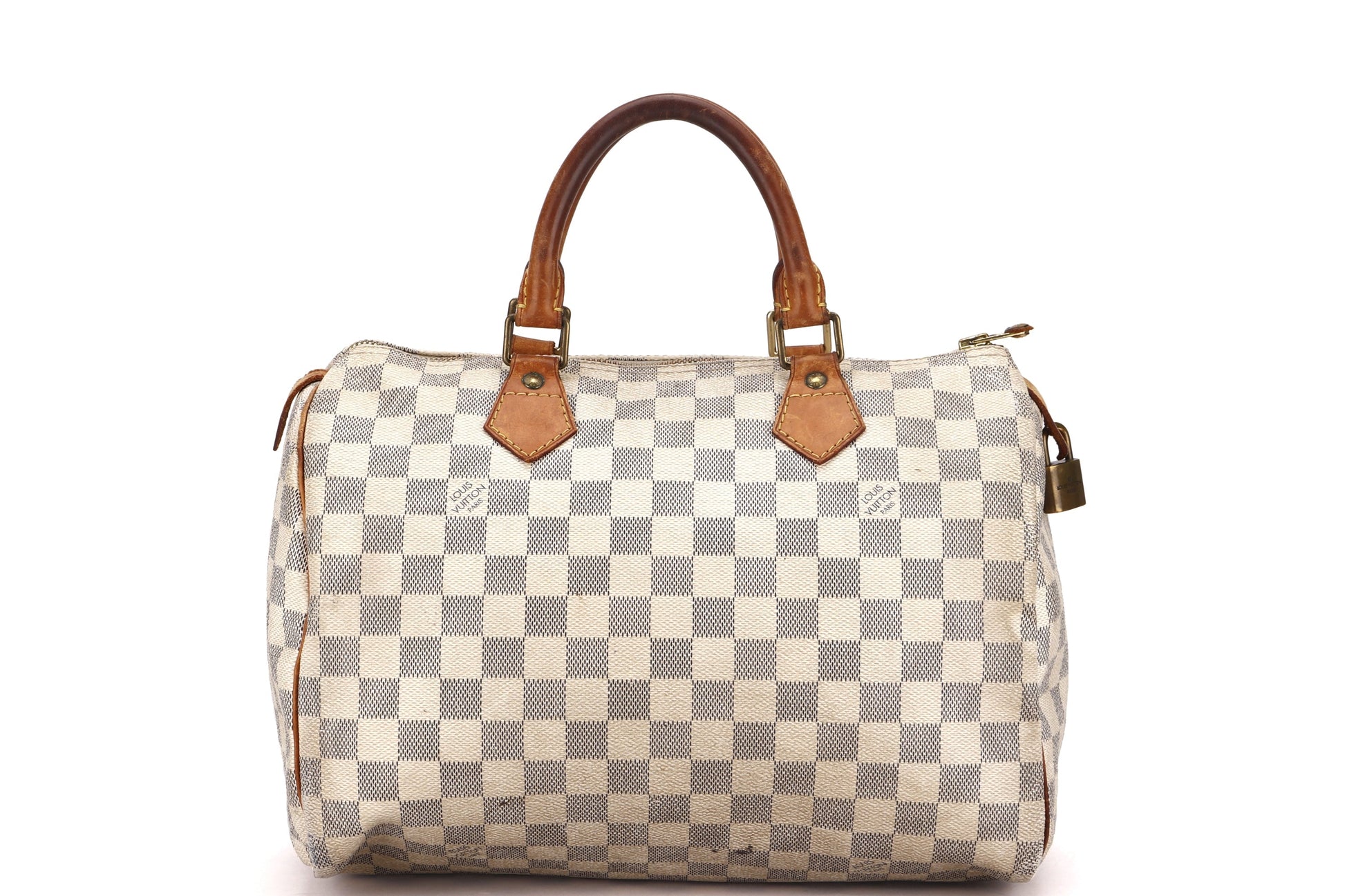 LOUIS VUITTON ( ) DAMIER AZUR CANVAS GOLD HARDWARE, WITH LOCK, NO KEYS & DUST COVER Handbag