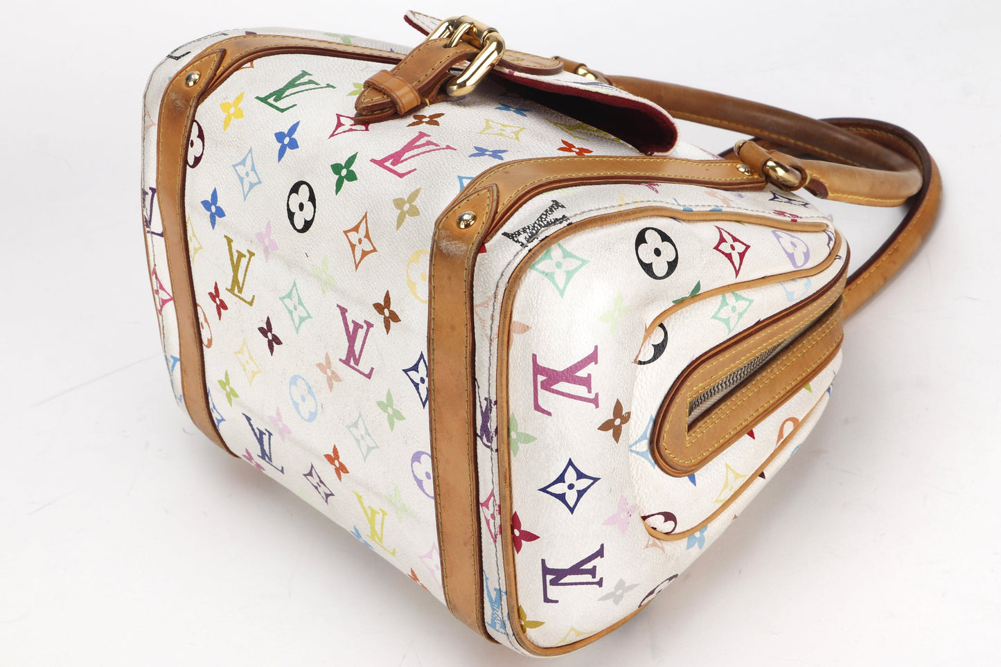 LOUIS VUITTON PRISCILLA MM ( ) MULTICOLOR WHITE MONOGRAM GOLD HARDWARE, NO DUST COVER Handbag