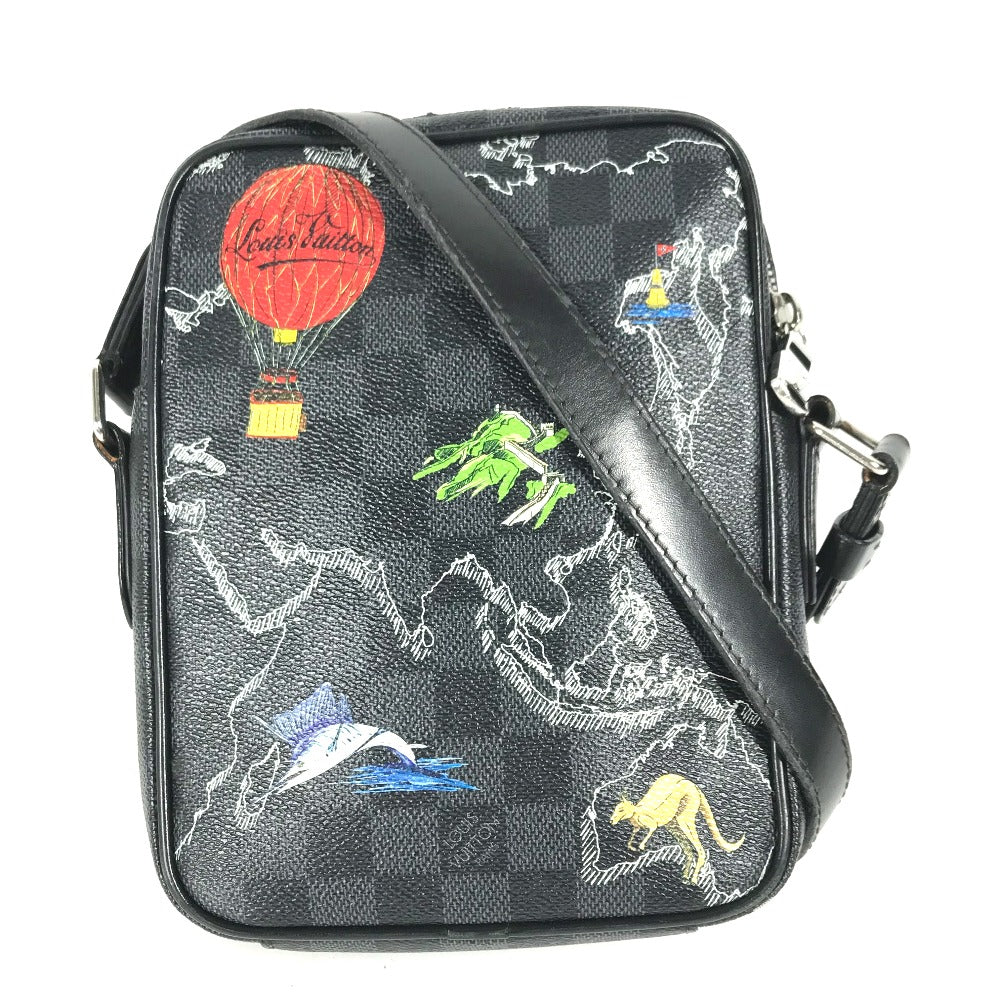 LOUIS VUITTON Shoulder Bag Graphite canvas black Damier Graphite Map Danube PM NM mens