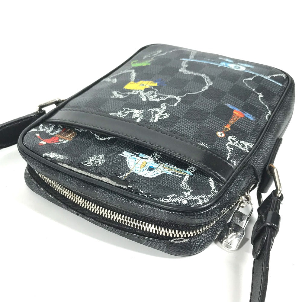 LOUIS VUITTON Shoulder Bag Graphite canvas black Damier Graphite Map Danube PM NM mens
