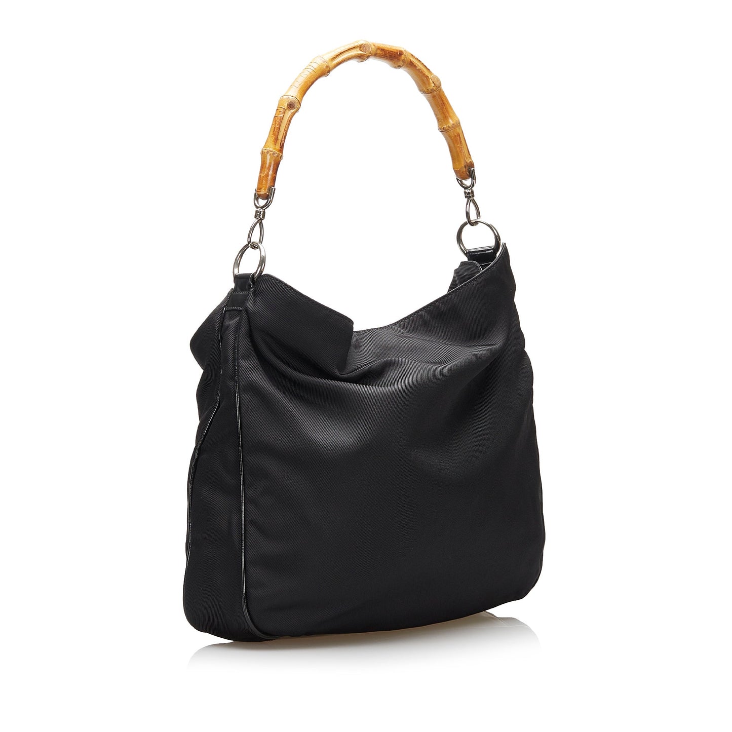 Gucci Nylon Leather Top Handle Handbag