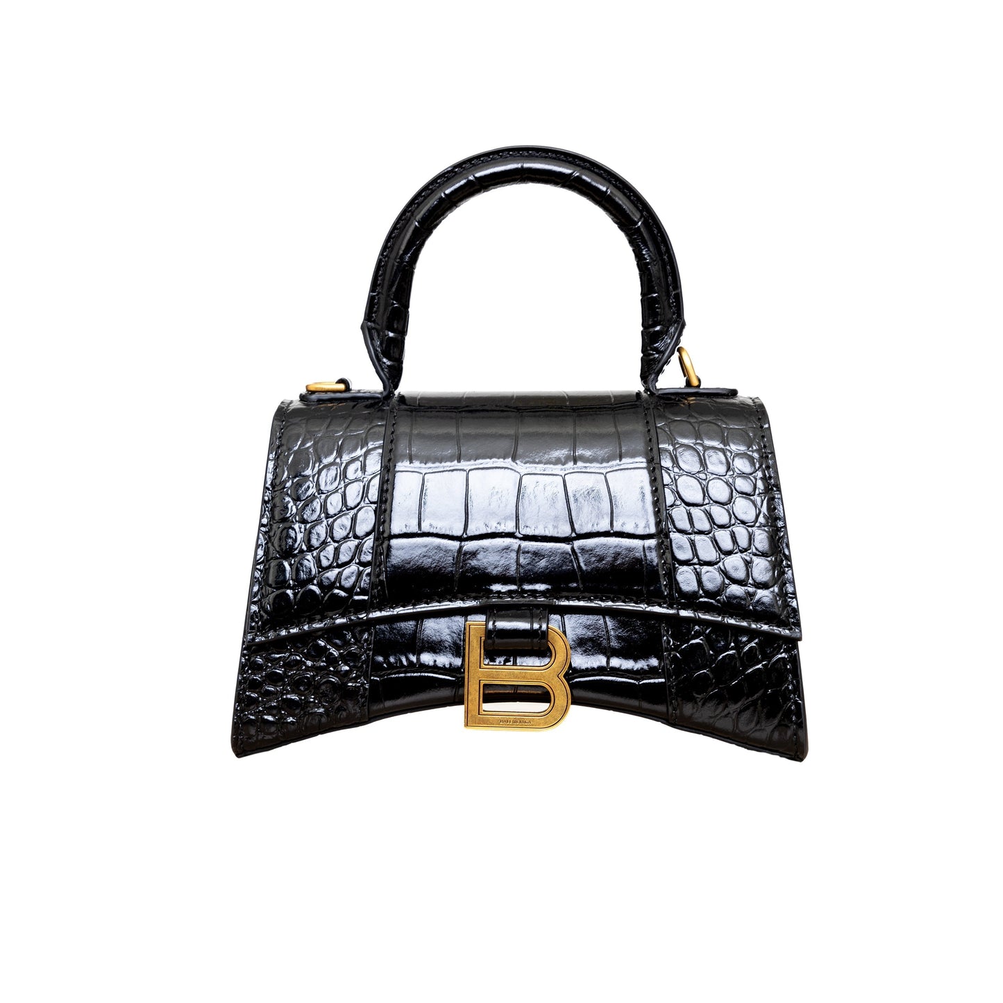Balenciaga Crocodile Embossed Hourglass XS Bag