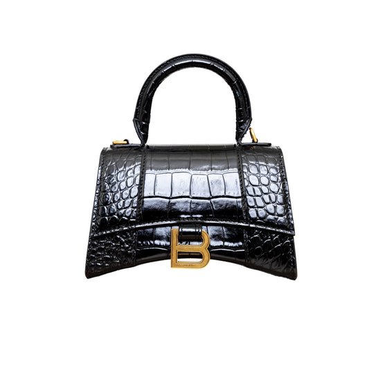 Balenciaga Crocodile Embossed Hourglass XS Bag