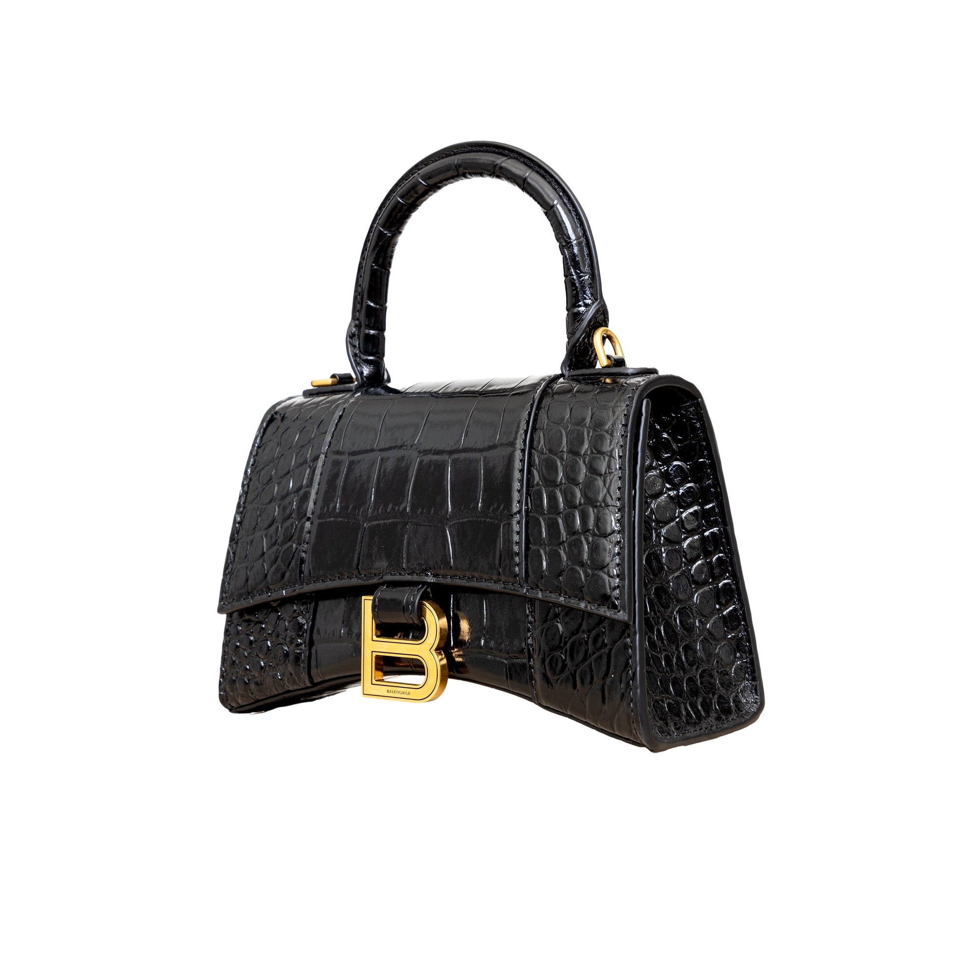 Balenciaga Crocodile Embossed Hourglass XS Bag