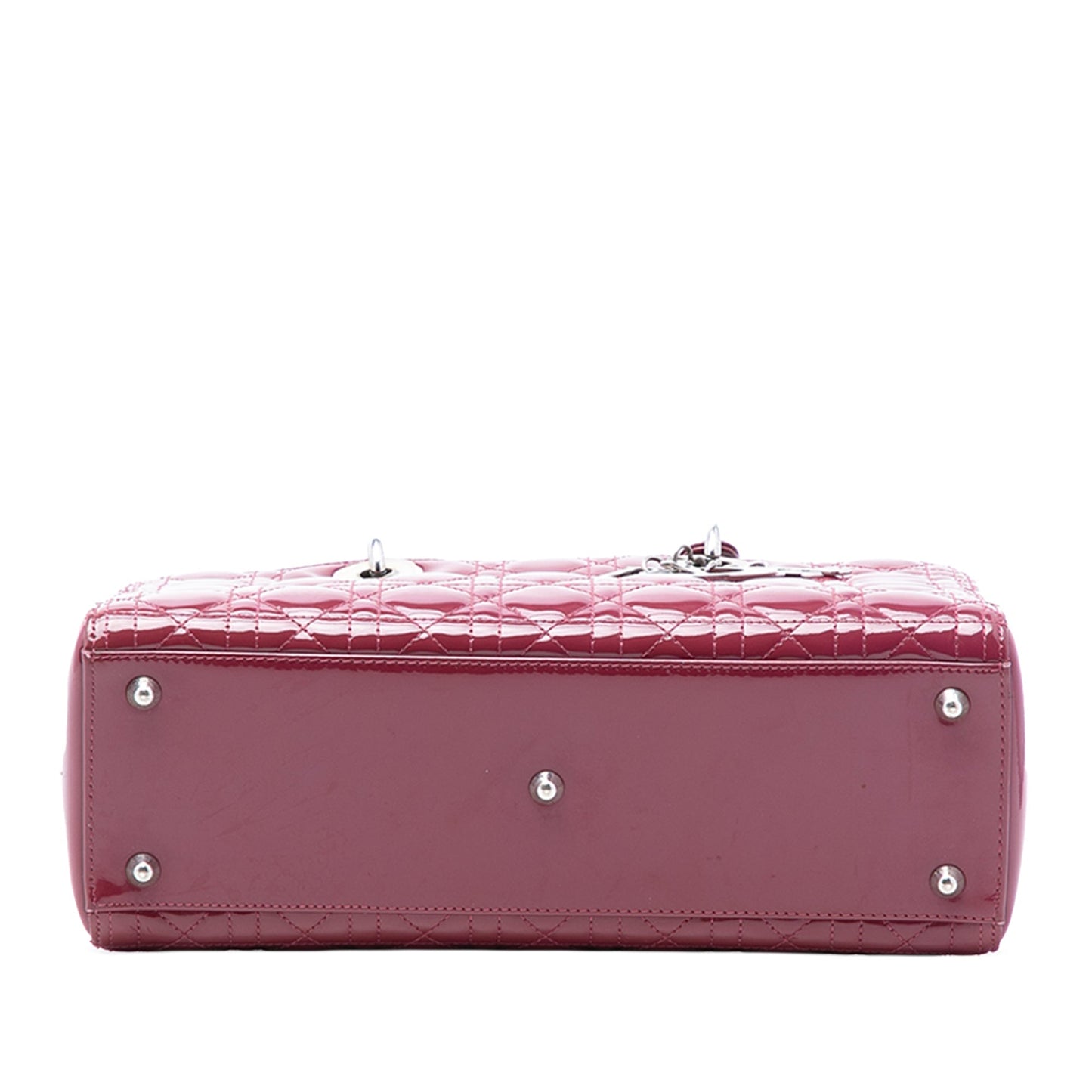 Red Dior Large Patent Cannage Lady Dior Satchel