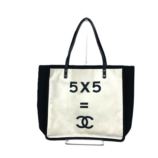 CHANEL Shoulder Bag Canvas / leather black Let's Lemon Straight Women