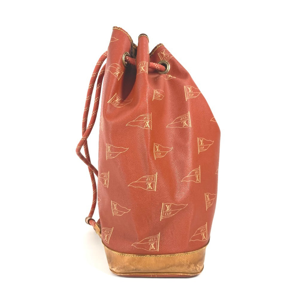 LOUIS VUITTON Shoulder Bag Leather / canvas Orange Louis Vuitton Cup 95 LVCUP Saint Tropez Women
