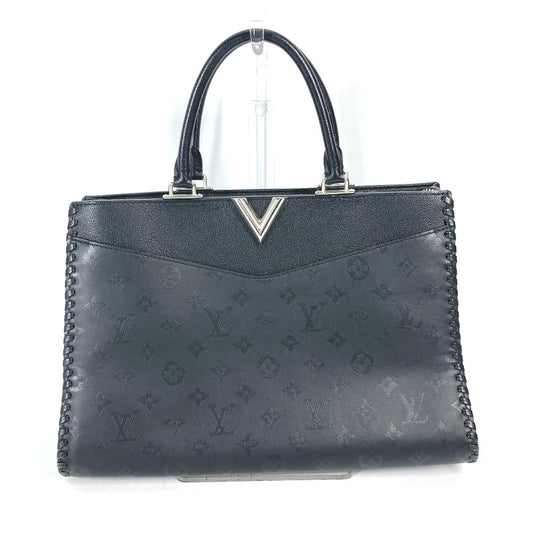 LOUIS VUITTON Handbag leather black Tote Bag Monogram Very Zip Tote Bag Women