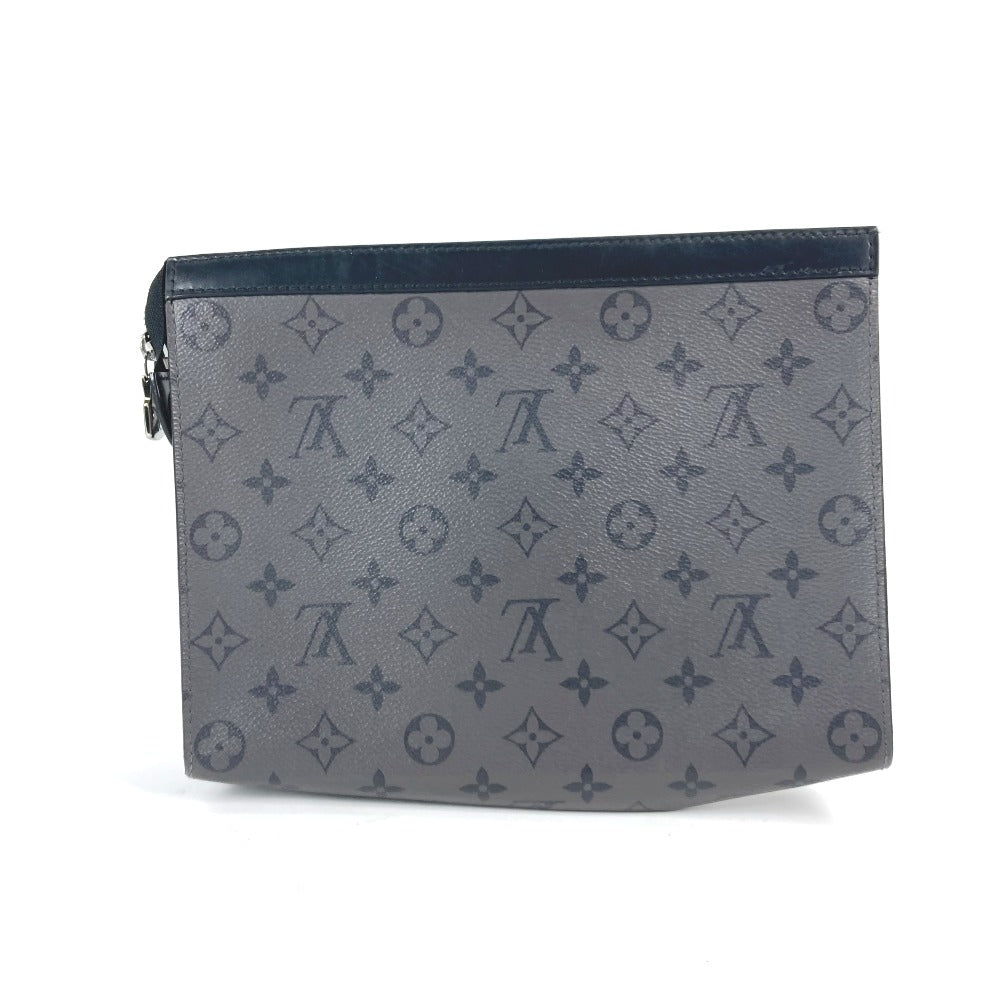  LOUIS VUITTON Clutch bag Monogram Eclipse Canvas gray Monogram Eclipse Reverse Pochette Voyage mens