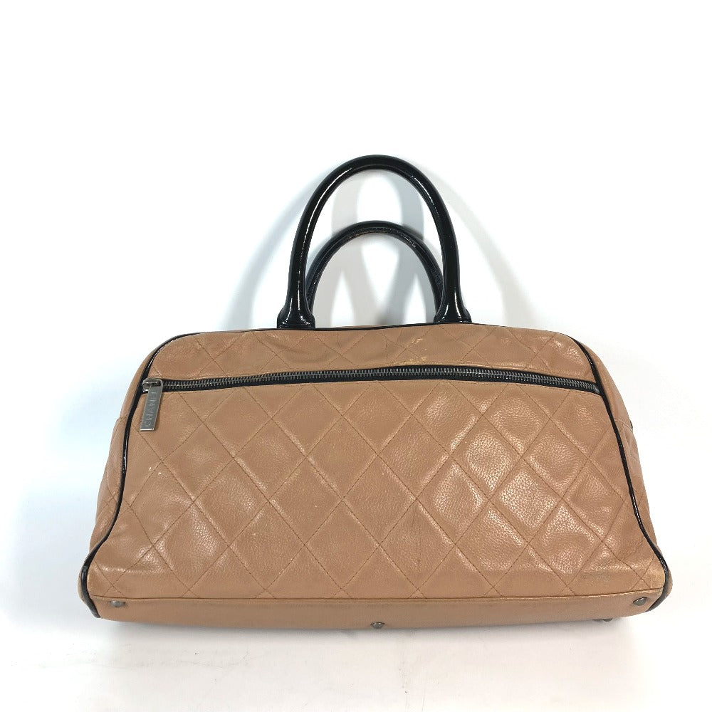 CHANEL Boston Duffel bag Caviar skin Beige type Sports bag logo quilting