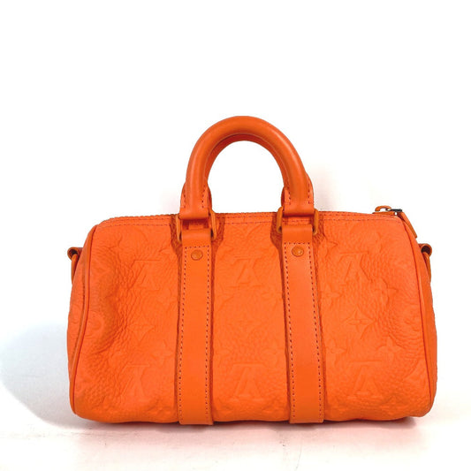 LOUIS VUITTON Handbag M20930 Taurillon Clemence Leather Orange Monogram Keepall  bandouliere25