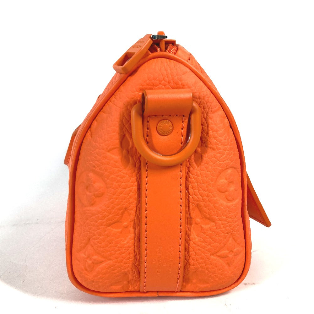 LOUIS VUITTON Handbag Taurillon Clemence Leather Orange Monogram Keepall bandouliere25 mens