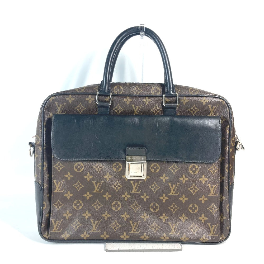 LOUIS VUITTON Business bag Monogram canvas, leather Brown Monogram macacer Soft briefcase mens
