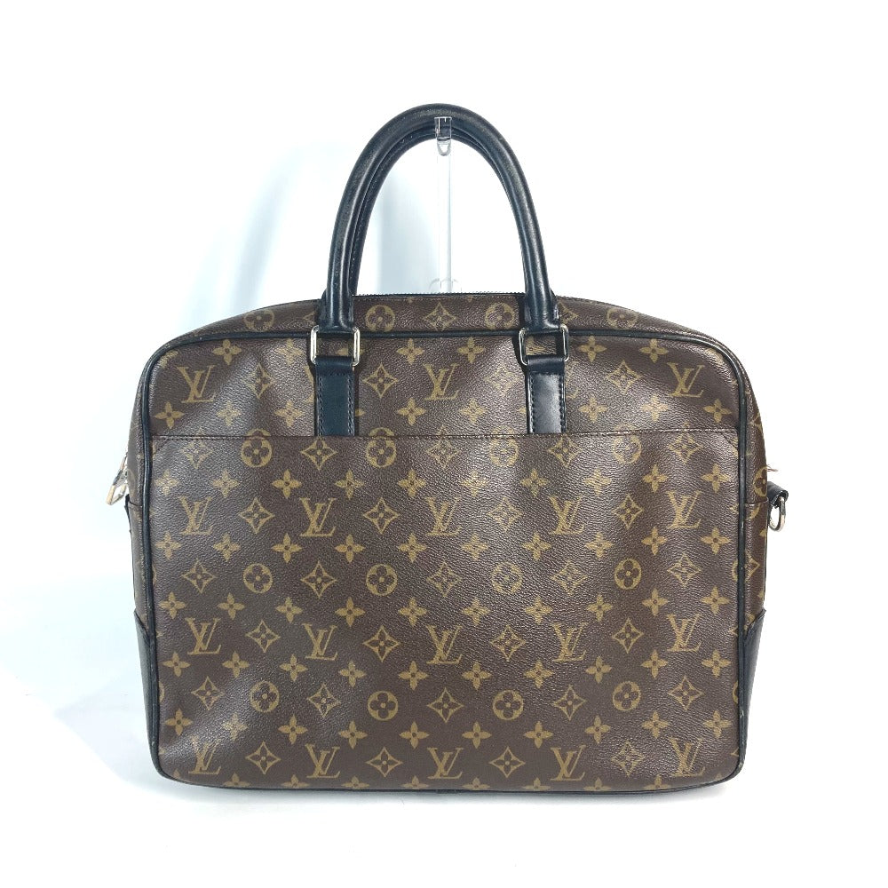 LOUIS VUITTON Business bag Monogram canvas, leather Brown Monogram macacer Soft briefcase mens
