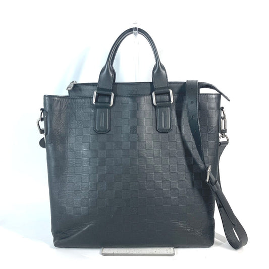 LOUIS VUITTON Business bag Damier Anfini Leather black Damier Anfini Daily Tote mens