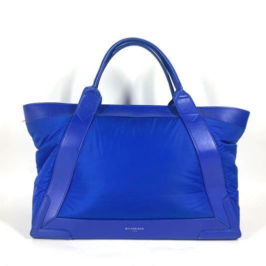 BALENCIAGA Boston Duffel bag 363419 Leather / nylon blue Navy Cabas M unisex(Unisex)