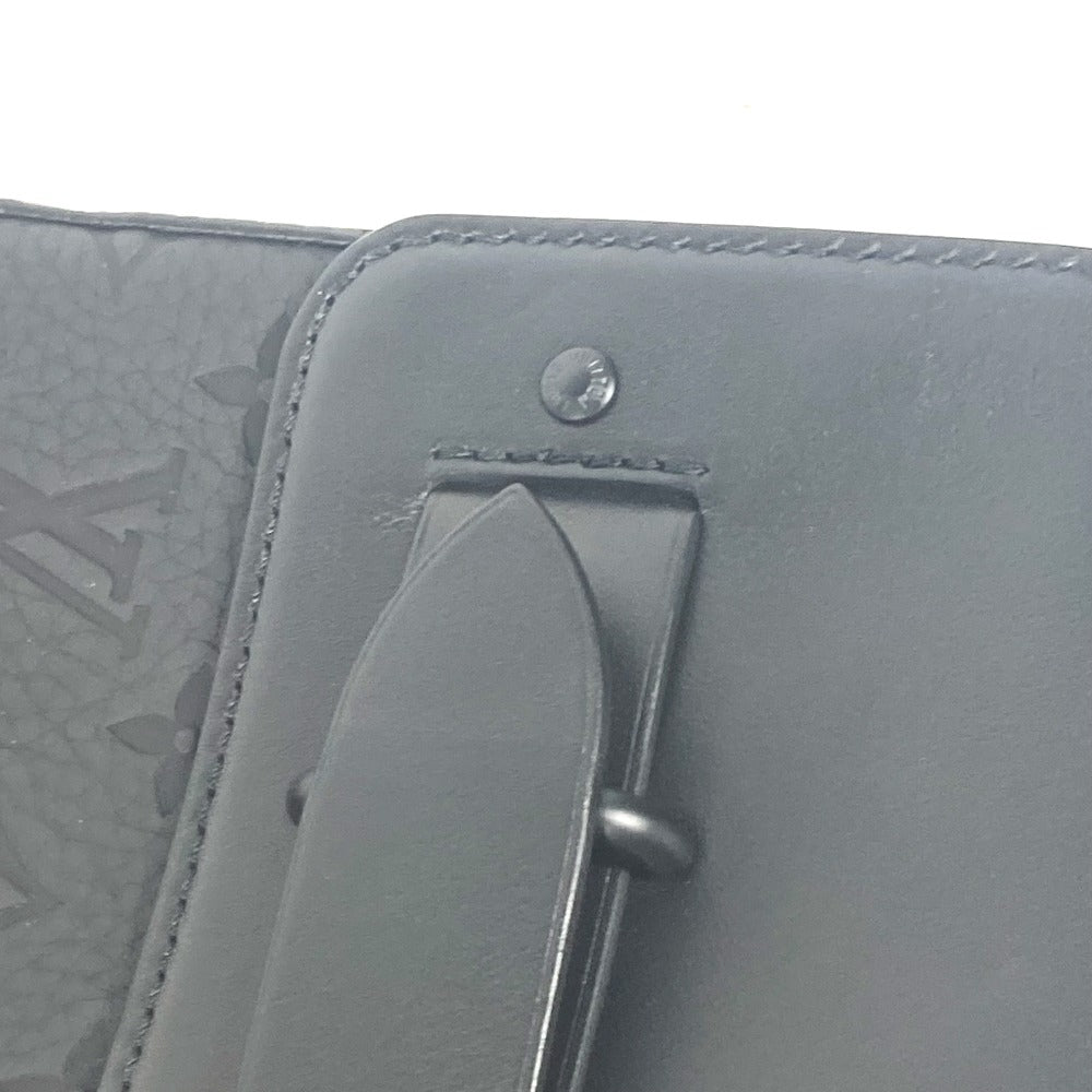 LOUIS VUITTON Clutch bag Taurillon Clemence Leather black Taurillon Clemence Monogram pochette steamer unisex(Unisex)