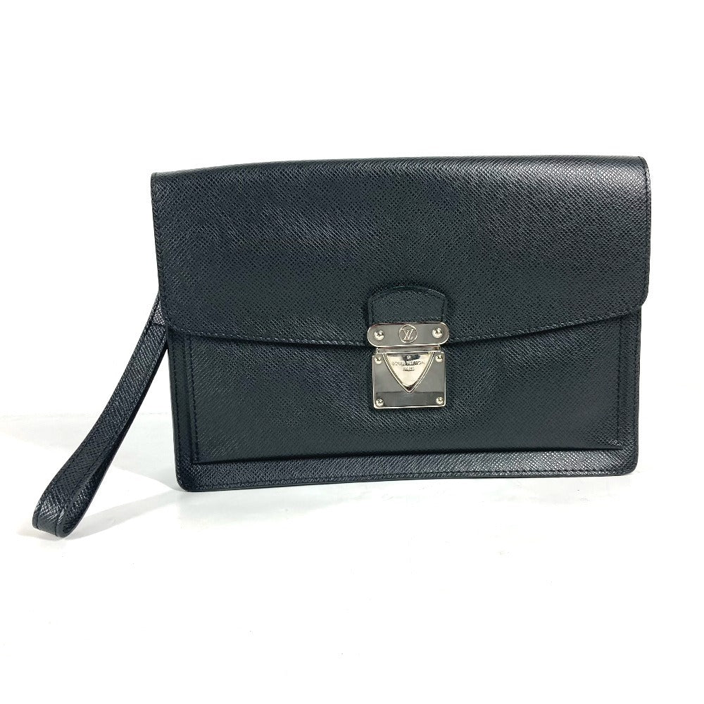LOUIS VUITTON business bag Taiga Leather black Taiga Belair
