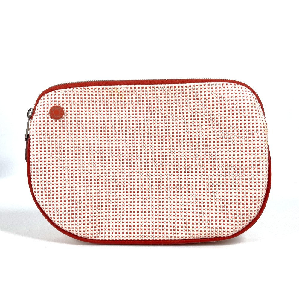 HERMES Pouch 01 cotton Red Pouch "Echappé"