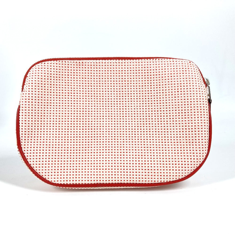 HERMES Pouch 01 cotton Red Pouch "Echappé"