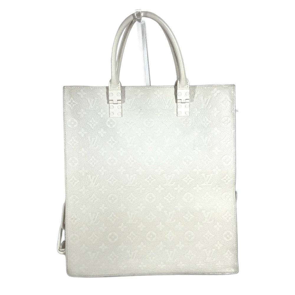 LOUIS VUITTON Handbag Taurillon Clemence Leather white Monogram Taurillon Clemence Sac Plat unisex(Unisex)