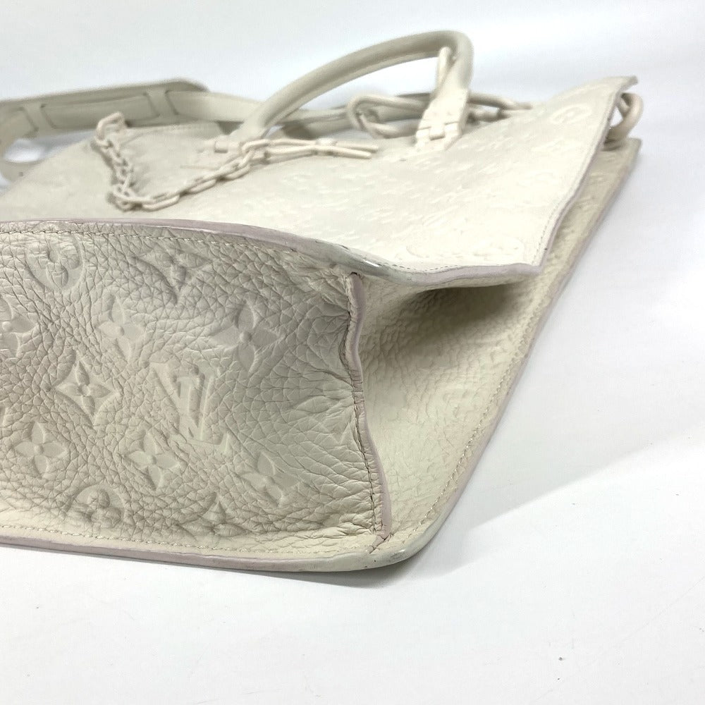 LOUIS VUITTON Handbag Taurillon Clemence Leather white Monogram Taurillon Clemence Sac Plat unisex(Unisex)