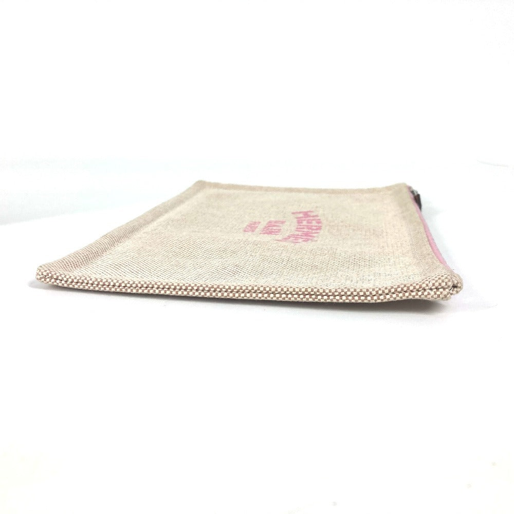 HERMES Pouch canvas pink logo Sailing