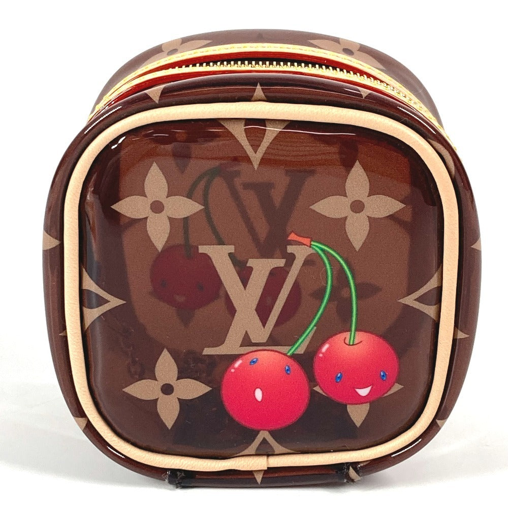 LOUIS VUITTON Pouch PVC Brown Monogram Takashi Murakami Cherry LV × TM Porto Monnaie Cube