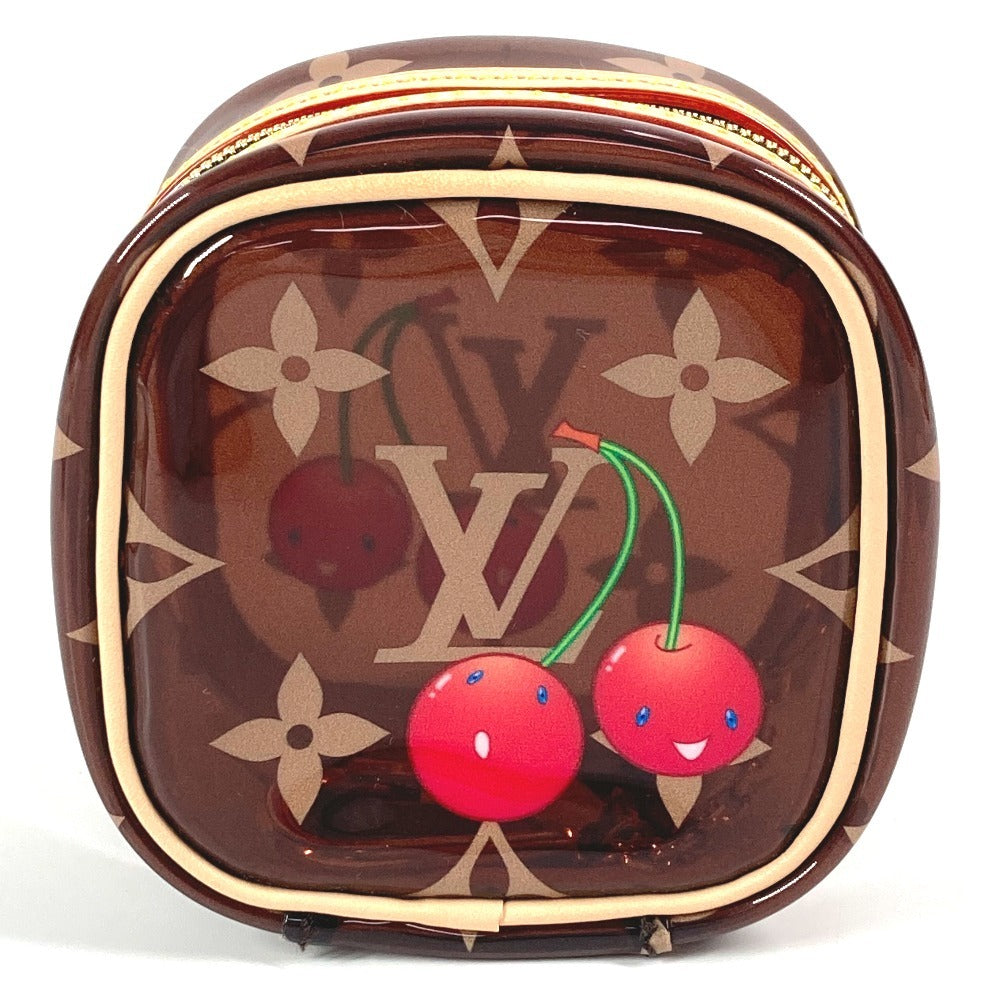  LOUIS VUITTON Pouch PVC Brown Monogram Takashi Murakami Cherry LV × TM Porto Monnaie Cube