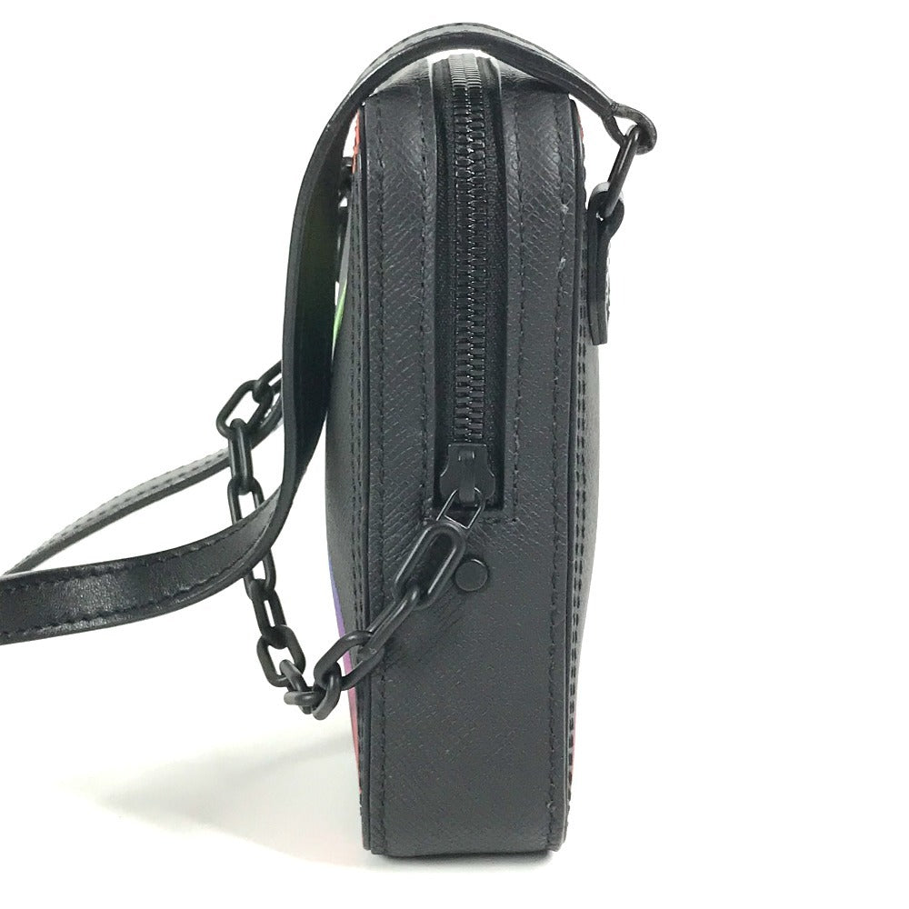 LOUIS VUITTON Shoulder Bag Taiga Leather black Taiga rainbow Danube Messenger