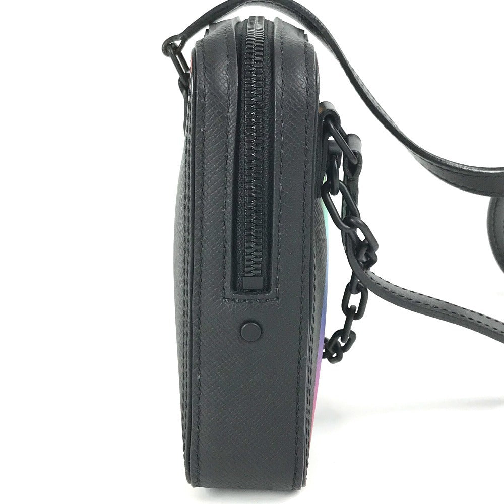 LOUIS VUITTON Shoulder Bag Taiga Leather black Taiga rainbow Danube Messenger