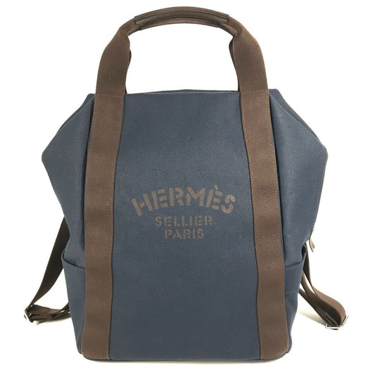 HERMES Backpack cotton Navy sacked panther jug room