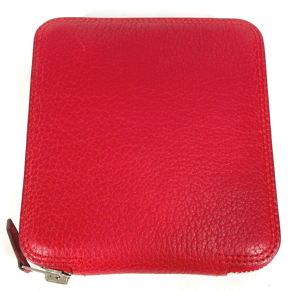HERMES Shoulder Bag leather Red Bags Eco Bags Folding Silky pop