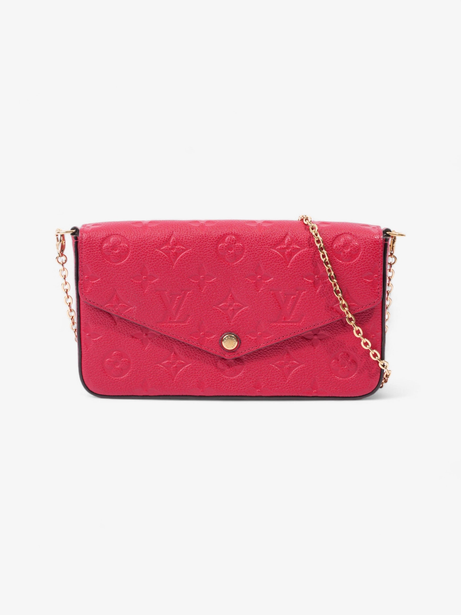 Louis Vuitton Pochette Felicie Red Monogram Empreinte Leather