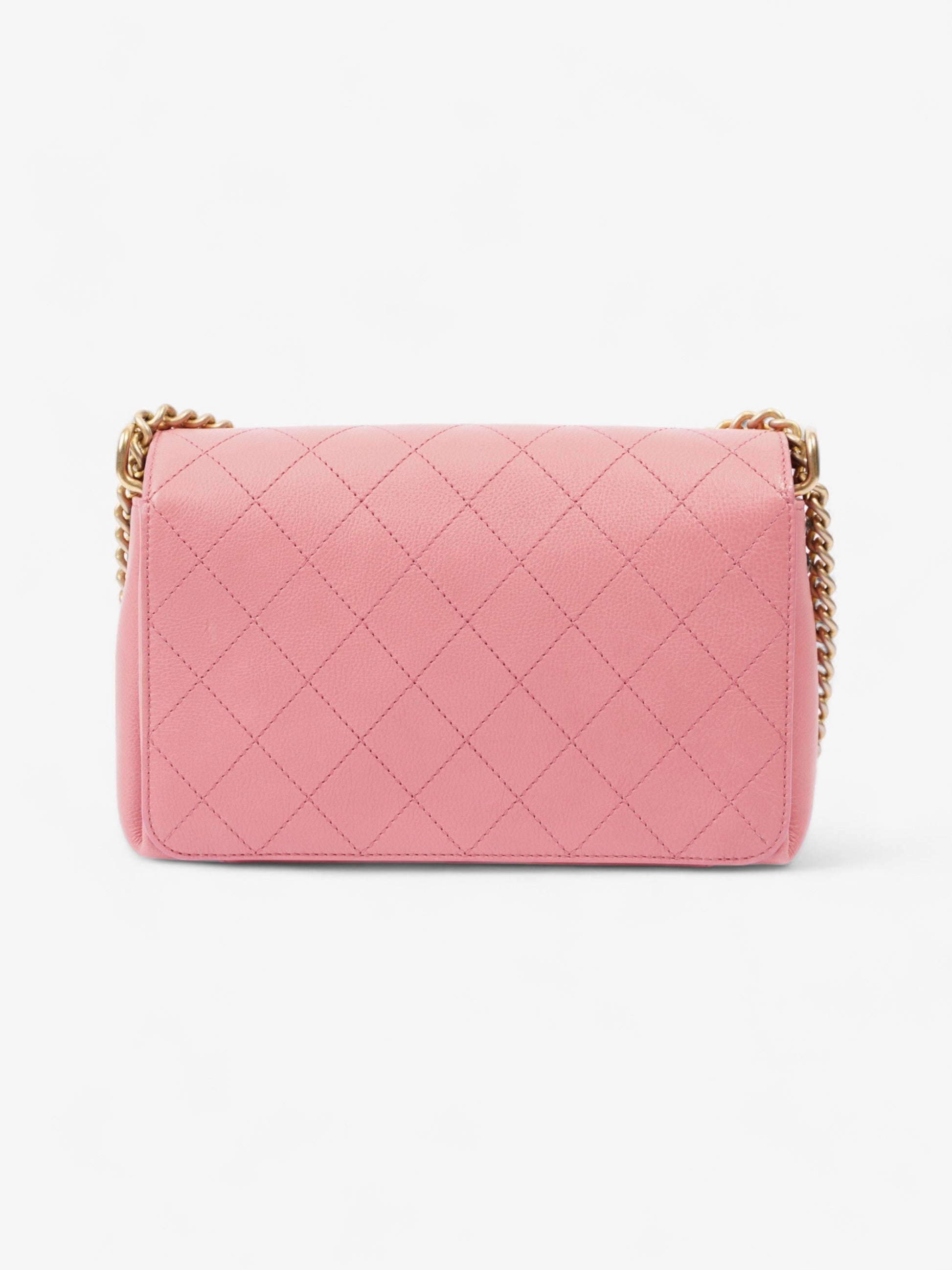 Chanel Quilted Crossbody Bag Pink Calfskin Leather