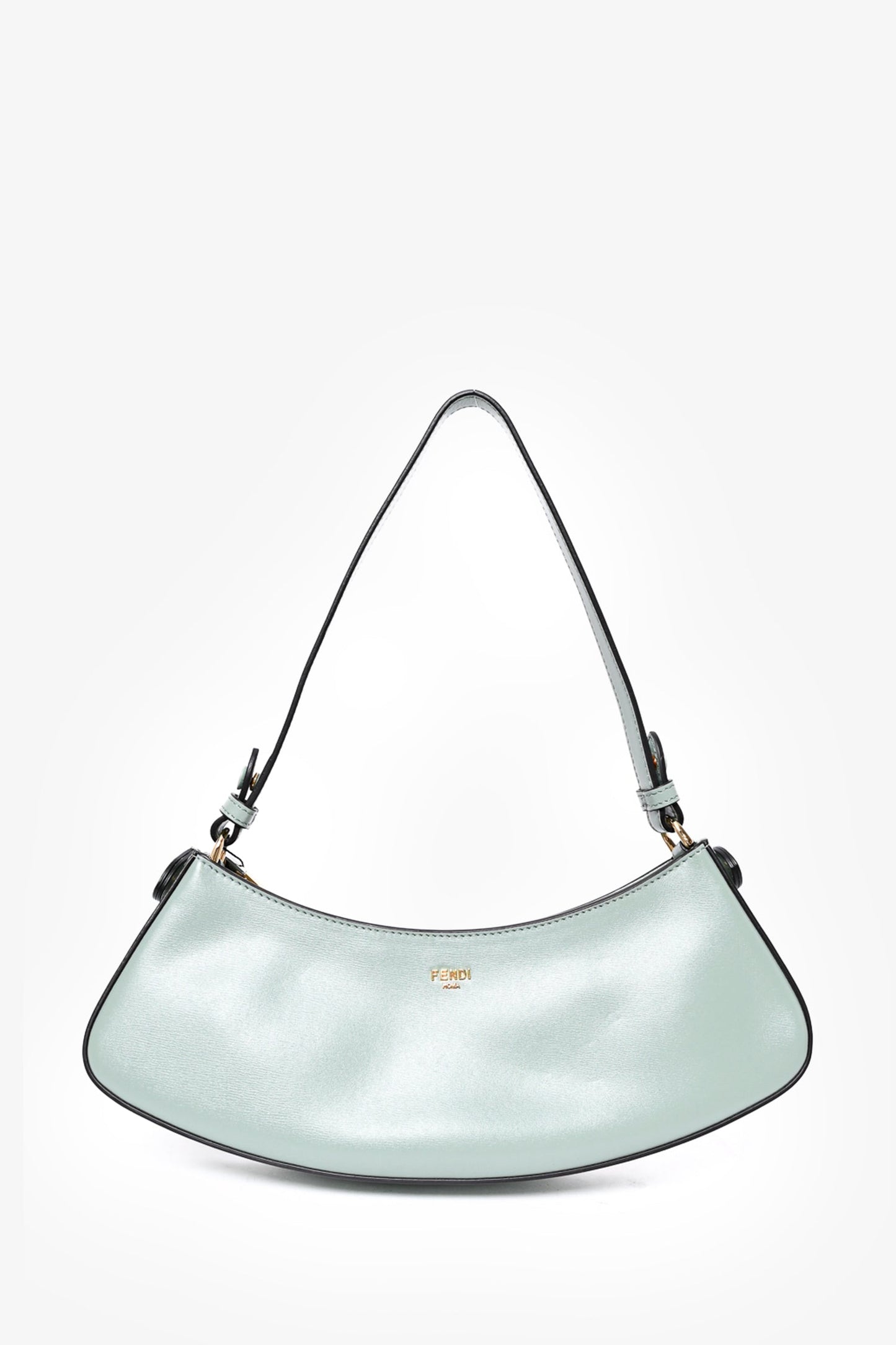 Fendi Mint Green Leather 'O'Lock Swing' Shoulder Bag