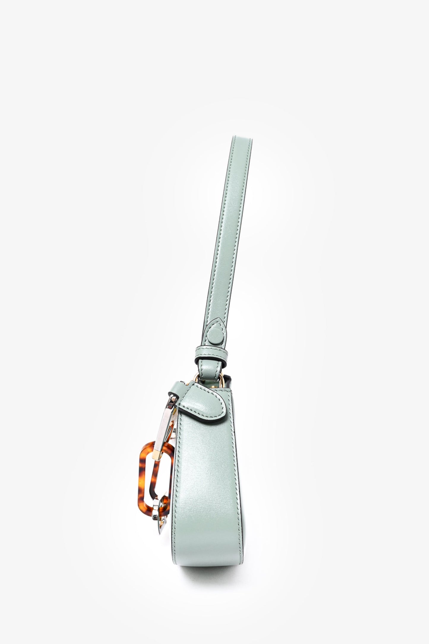 Fendi Mint Green Leather 'O'Lock Swing' Shoulder Bag