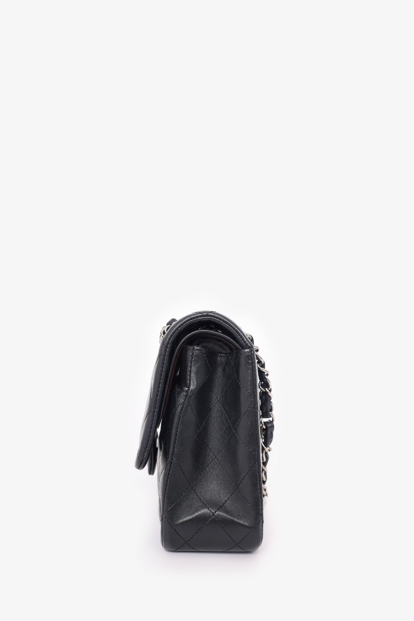 Chanel 2009-10 Black Lambskin Quilted Medium Double Flap Shoulder Bag