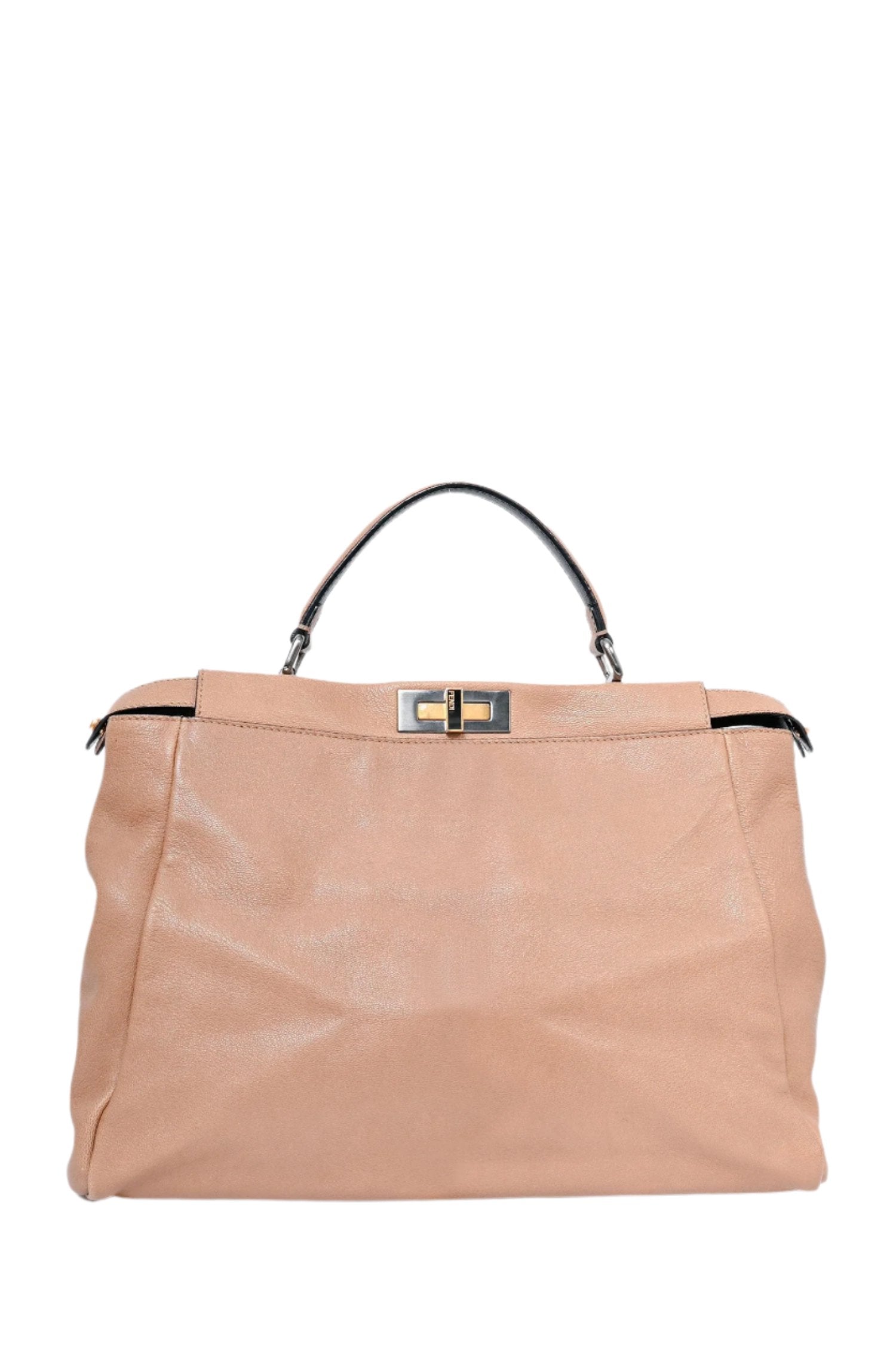 Fendi Taupe Leather Medium Peek-a-Boo Top Handle with Strap