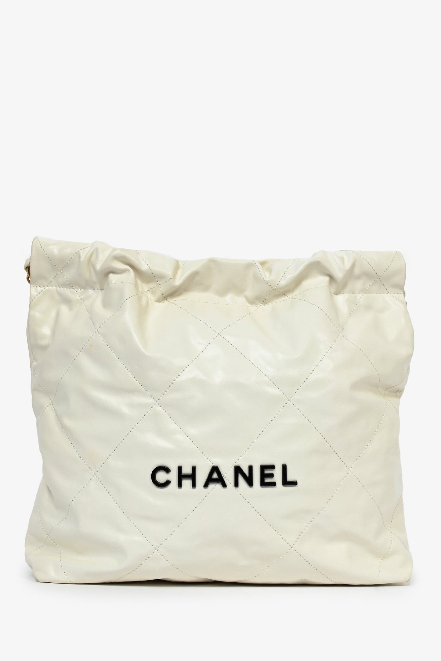 Chanel White Leather Small Chanel 22 Shoulder Bag