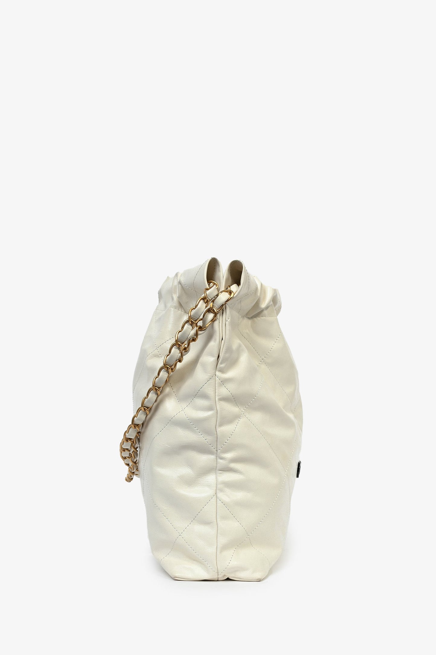 Chanel White Leather Small Chanel 22 Shoulder Bag