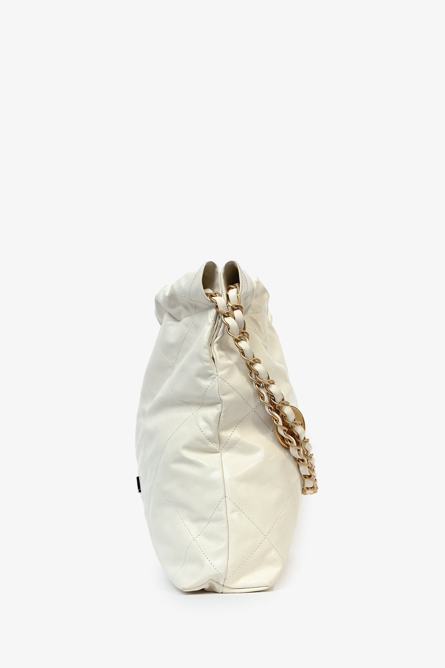 Chanel White Leather Small Chanel 22 Shoulder Bag