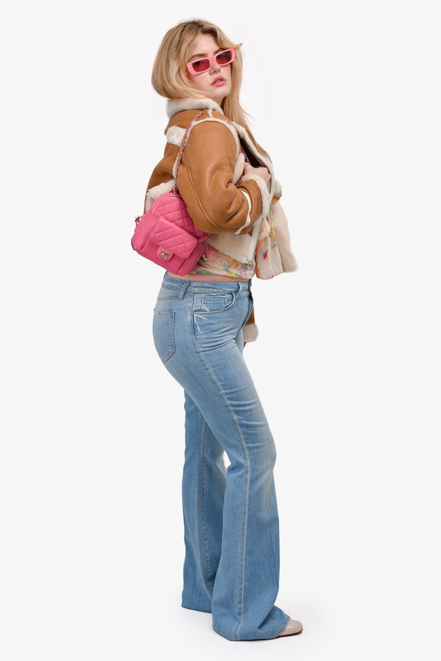 Chanel 2019 Hot Pink Caviar Leather Mini Chain Backpack