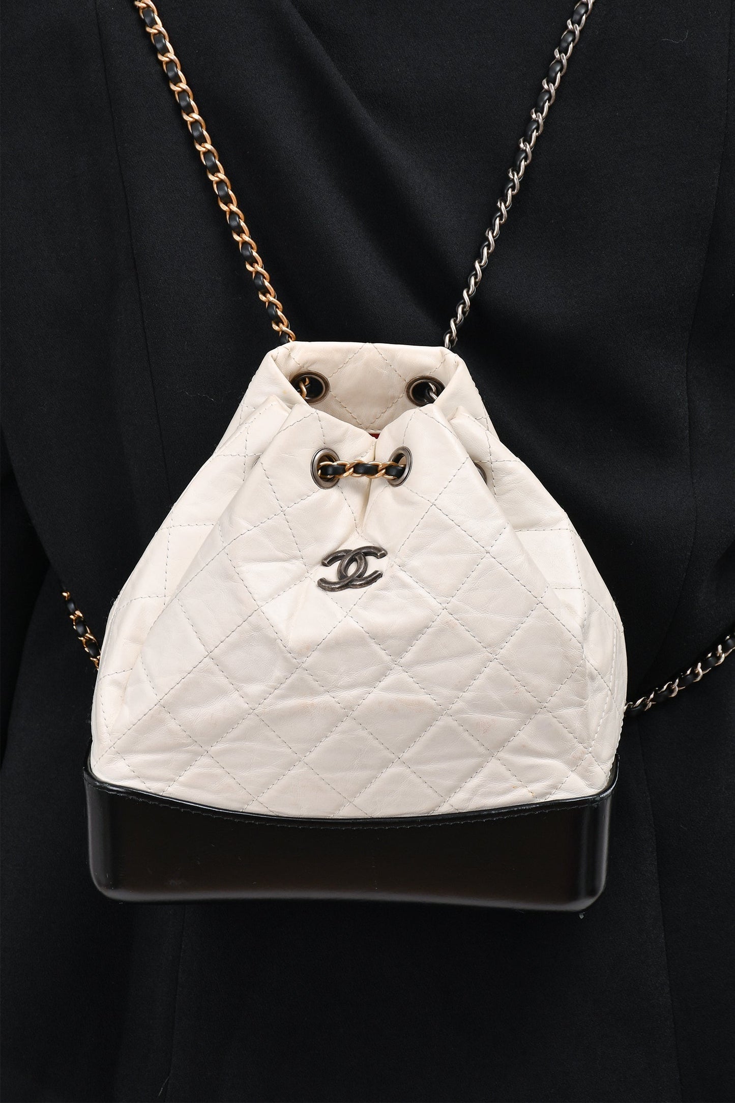 Chanel 2018 White/Black Gabrielle Backpack