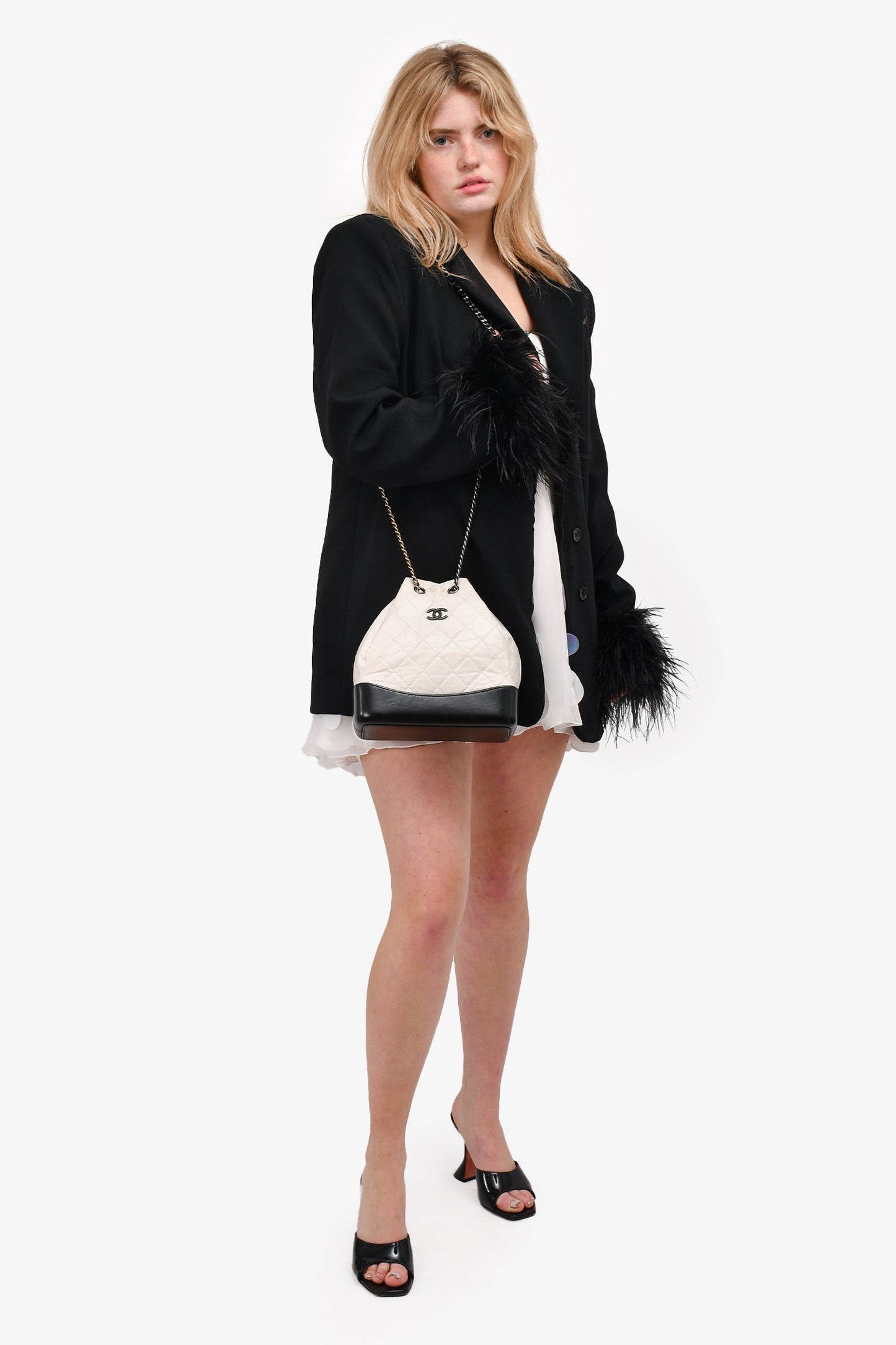 Chanel 2018 White/Black Gabrielle Backpack