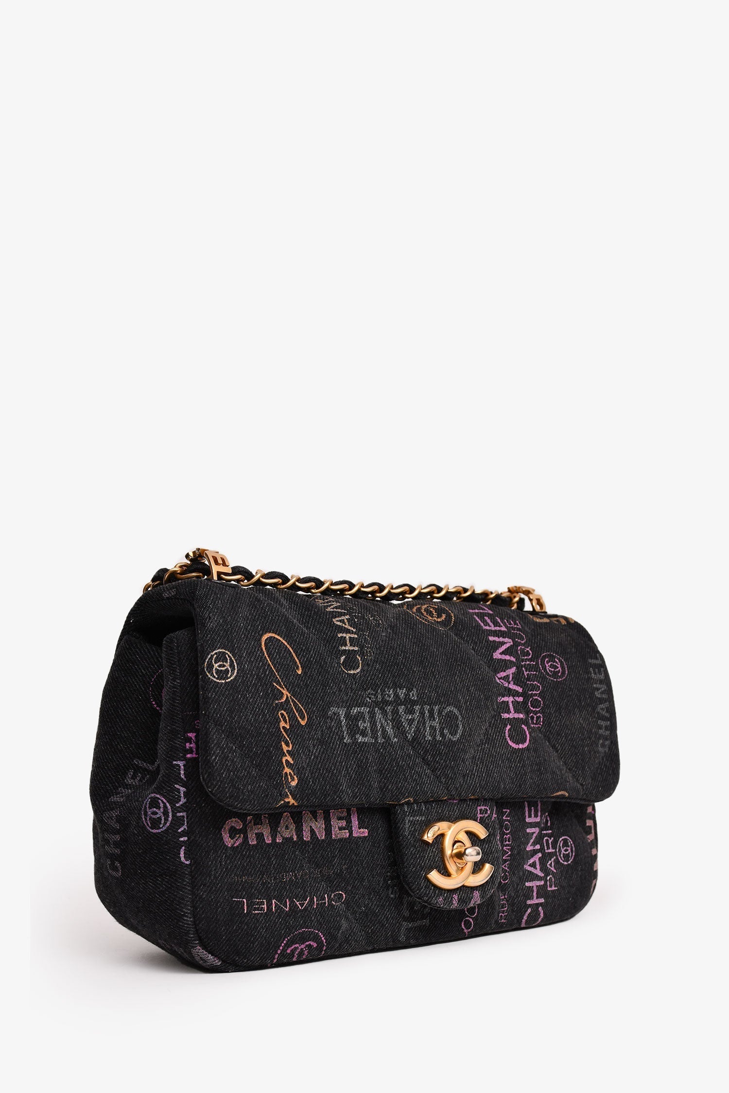 Chanel 2022 Black Mood Monogram Mini Flap Bag