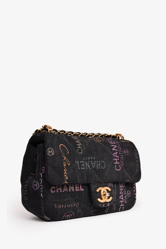 Chanel 2022 Black Mood Monogram Mini Flap Bag